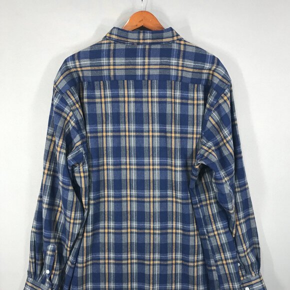 Swisswell Shirt Men's 2XL Blue Plaid Flannel Button Down Long Sleeve Pockets - Picture 2 of 11